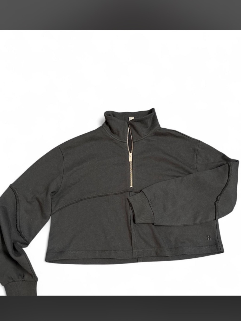 Sweaty Betty Black Half-Zip Cropped Sweatshirt